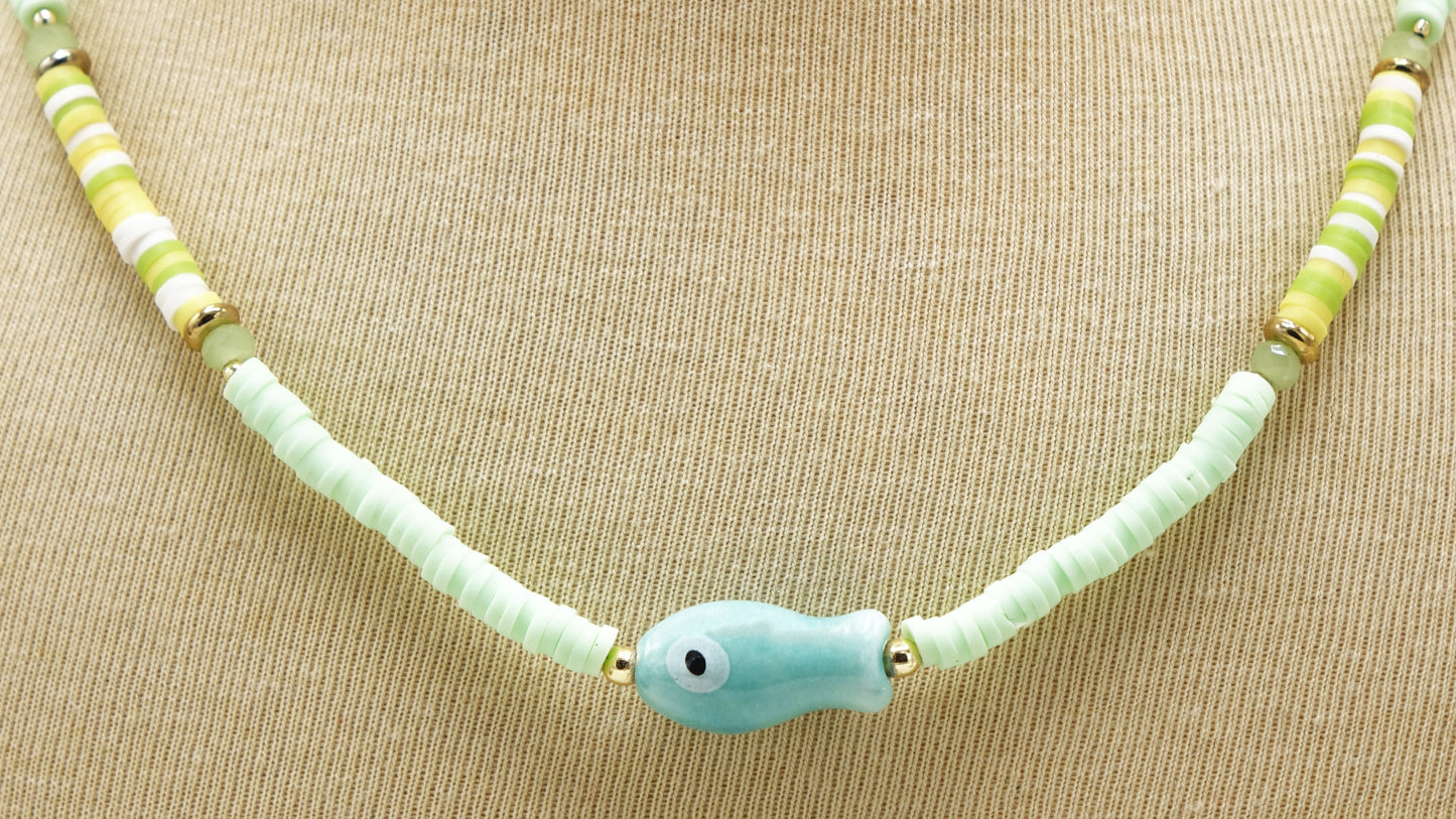 Heishi Bead Fish Necklace
