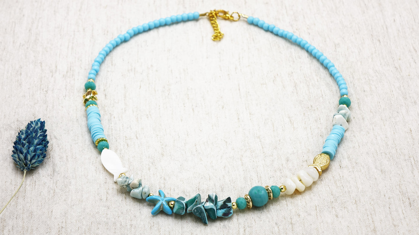 Boho Beaded Ocean Necklace