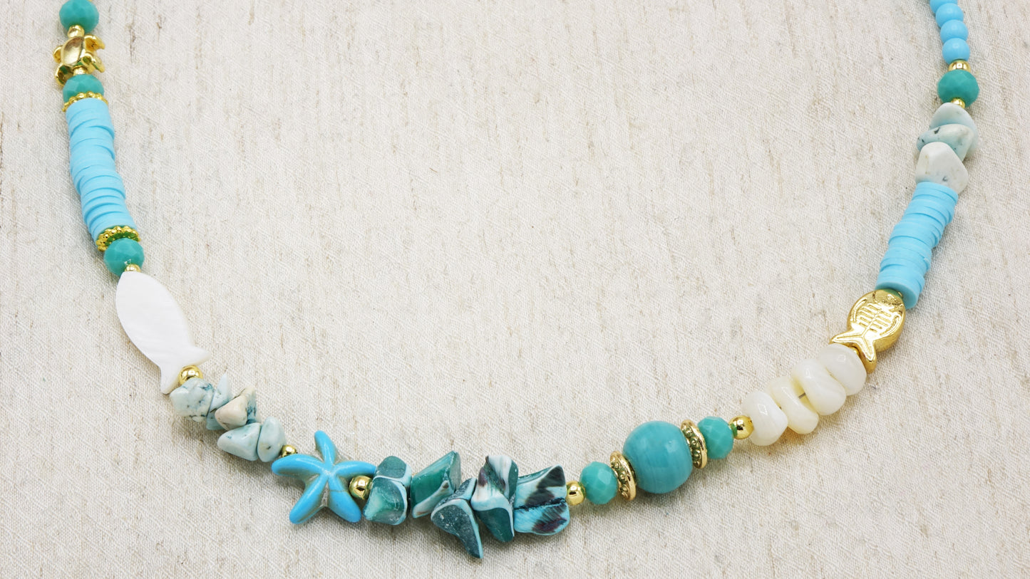 Boho Beaded Ocean Necklace