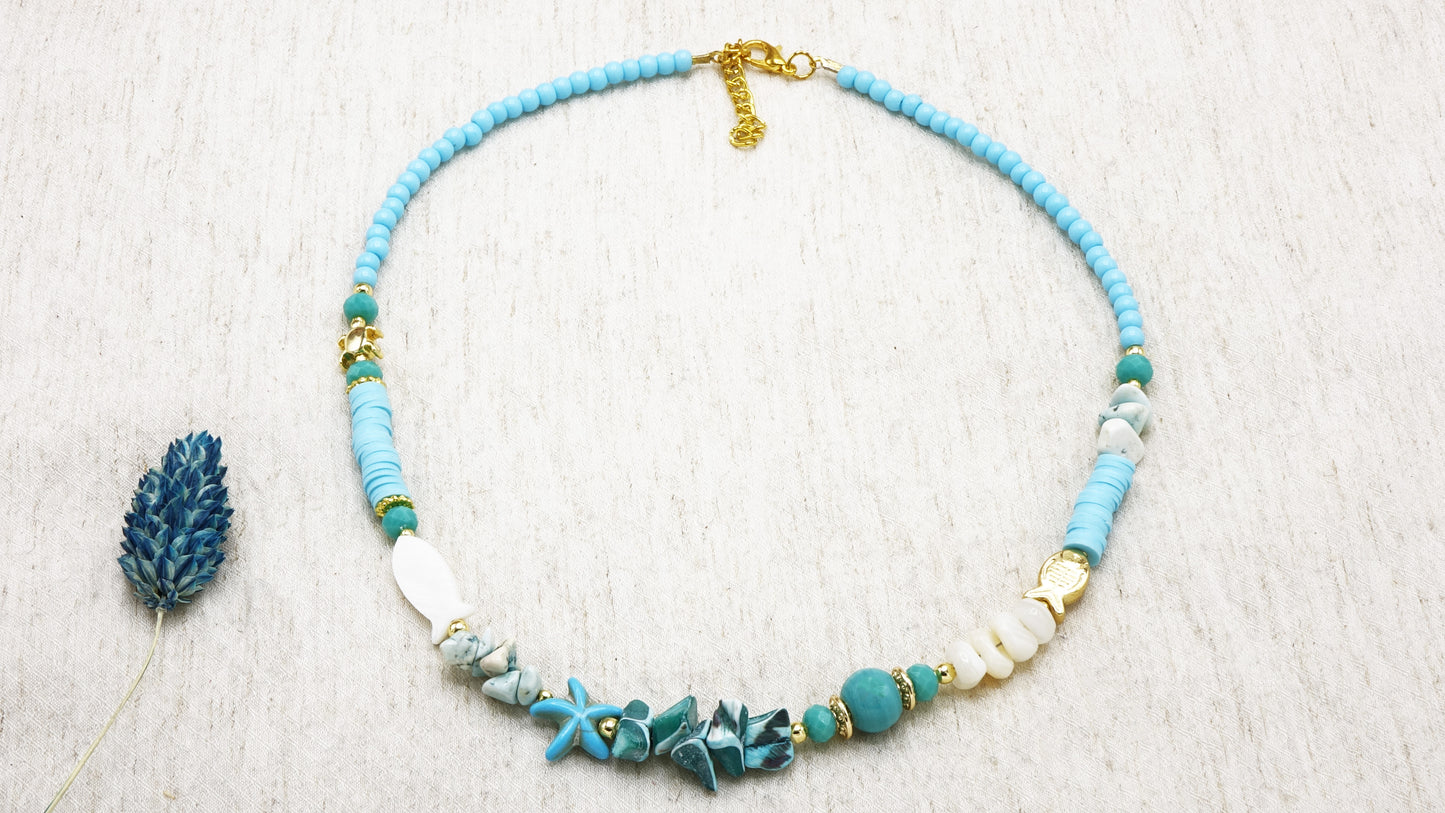 Boho Beaded Ocean Necklace