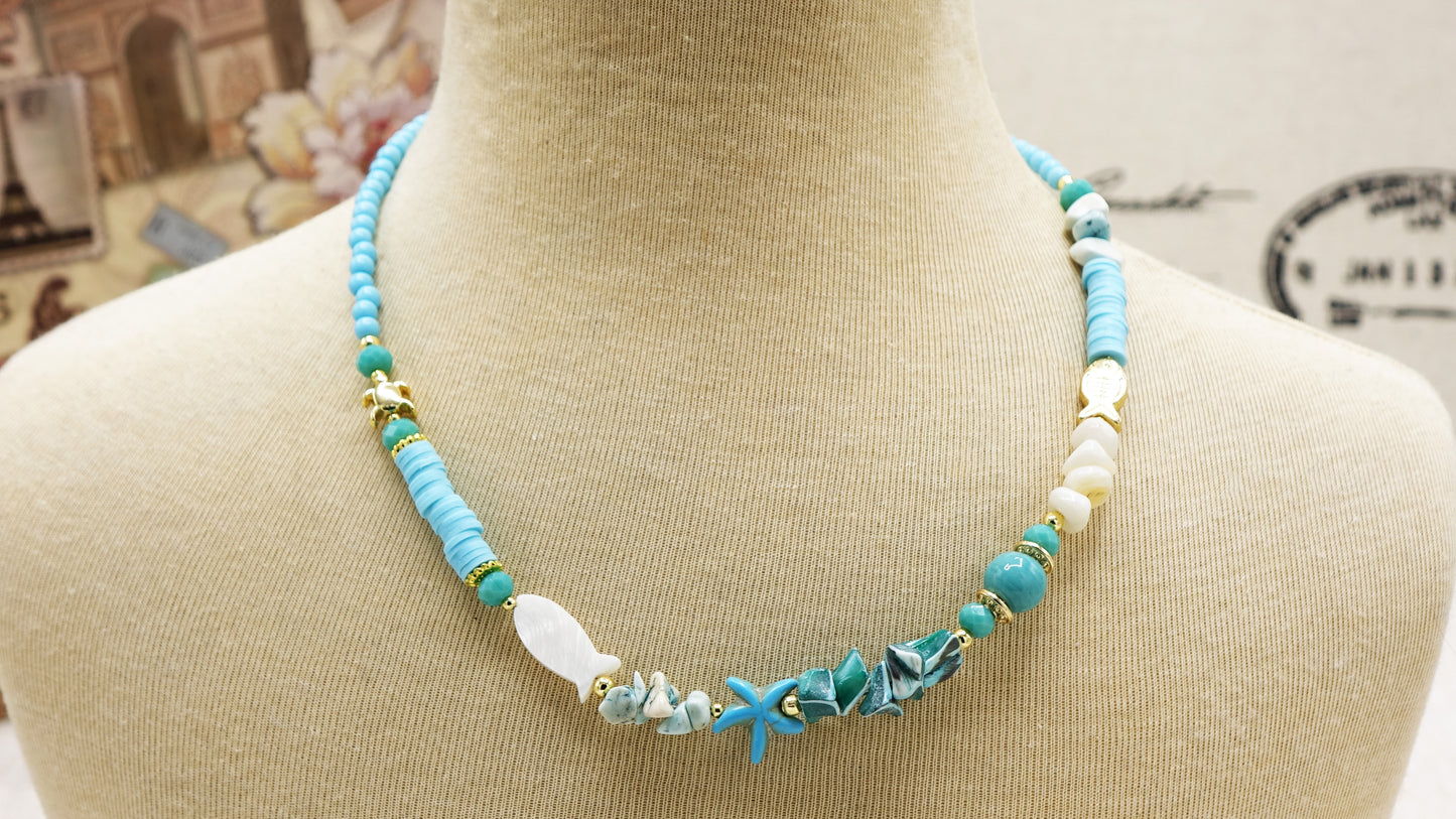 Boho Beaded Ocean Necklace