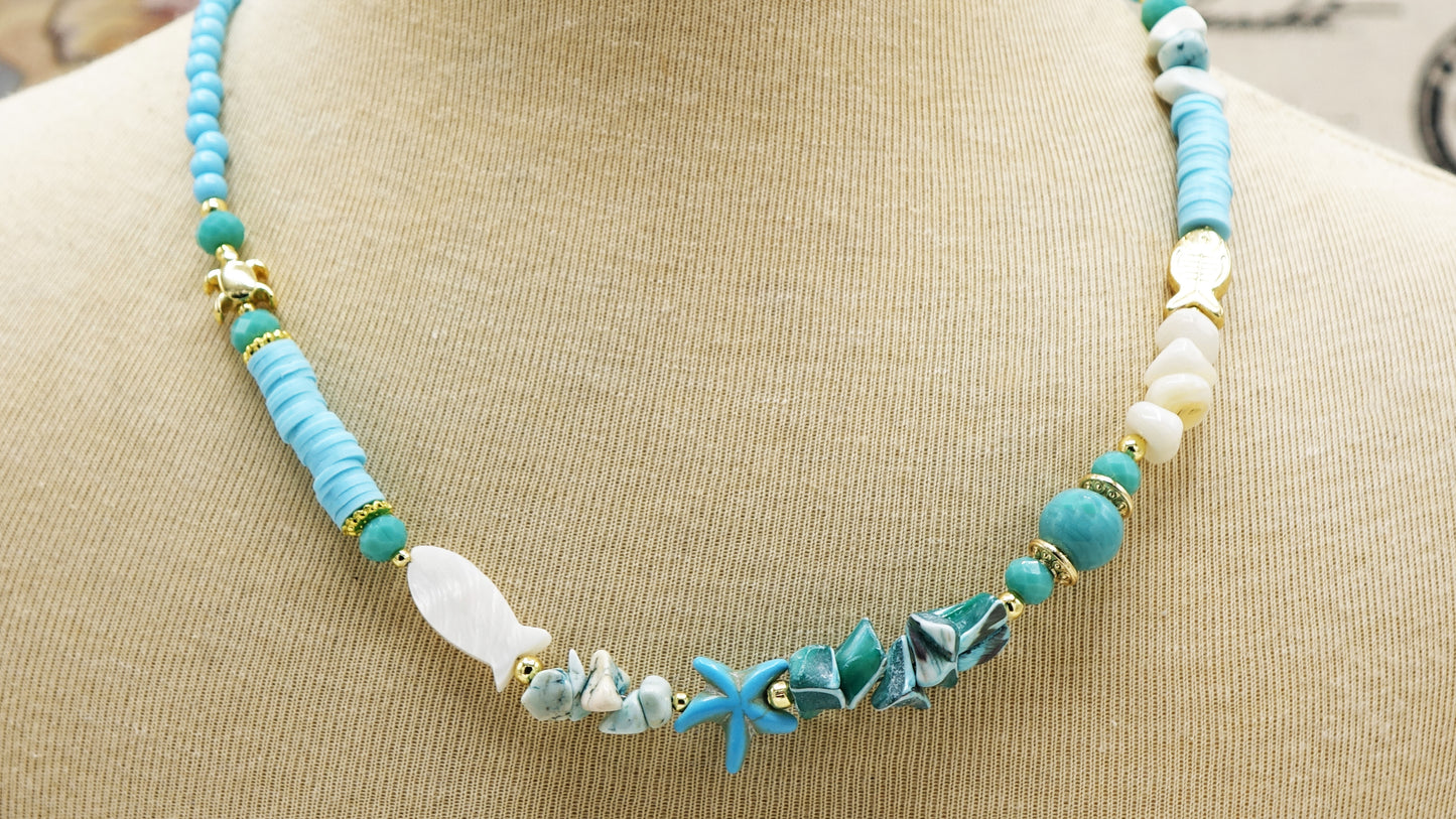 Boho Beaded Ocean Necklace