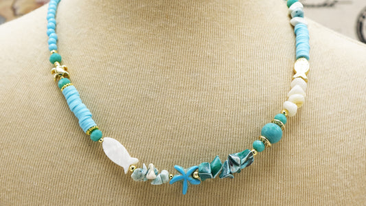 Boho Beaded Ocean Necklace