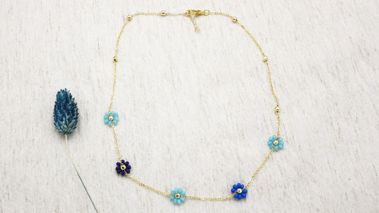 Beaded Flower Chain Necklace
