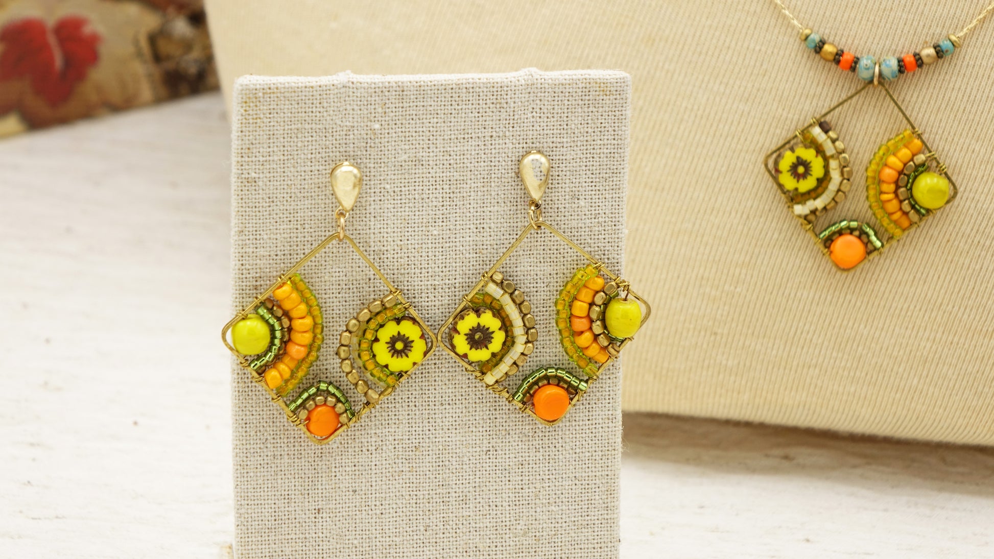 Boho Handwired Earrings - Citrus - Verna Artisan Works