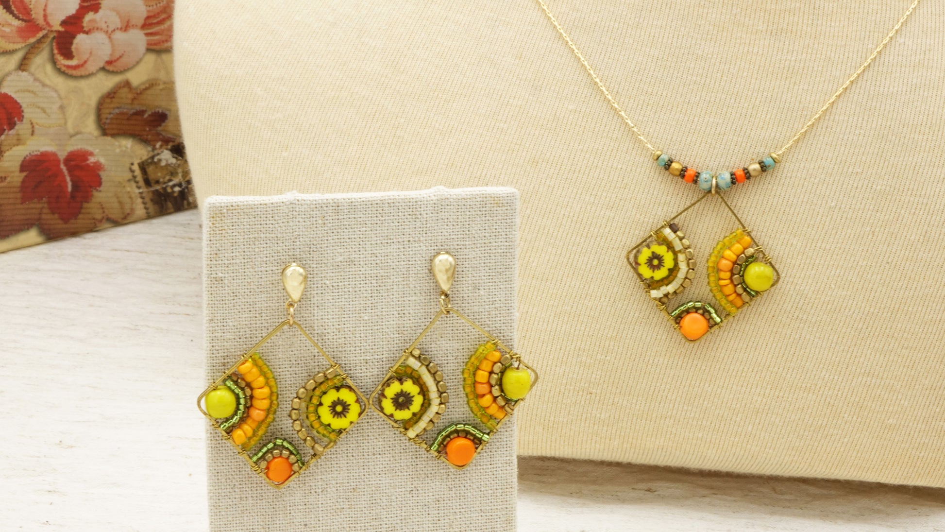 Boho Handwired Necklace - Citrus - Verna Artisan Works