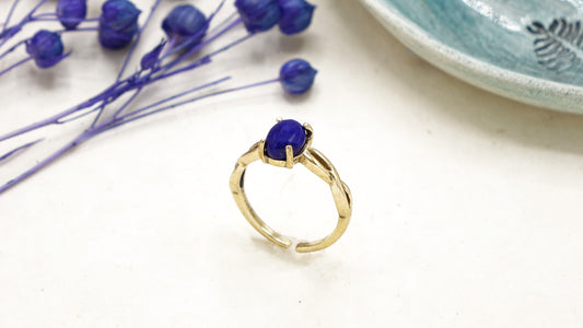 Lapis Lazuli Crystal Stone Ring