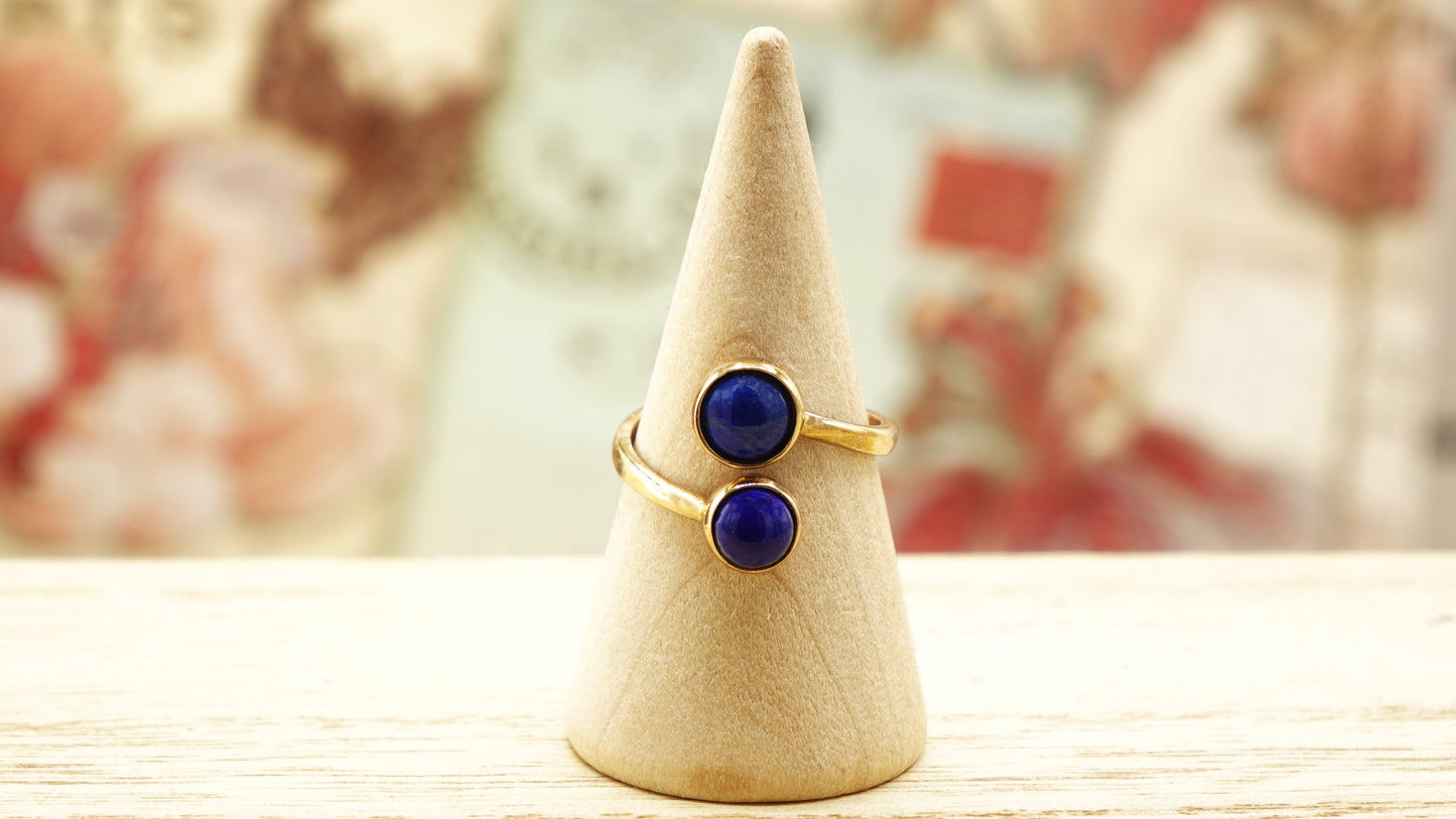 Lapis Lazuli Double Gemstone Stone Ring
