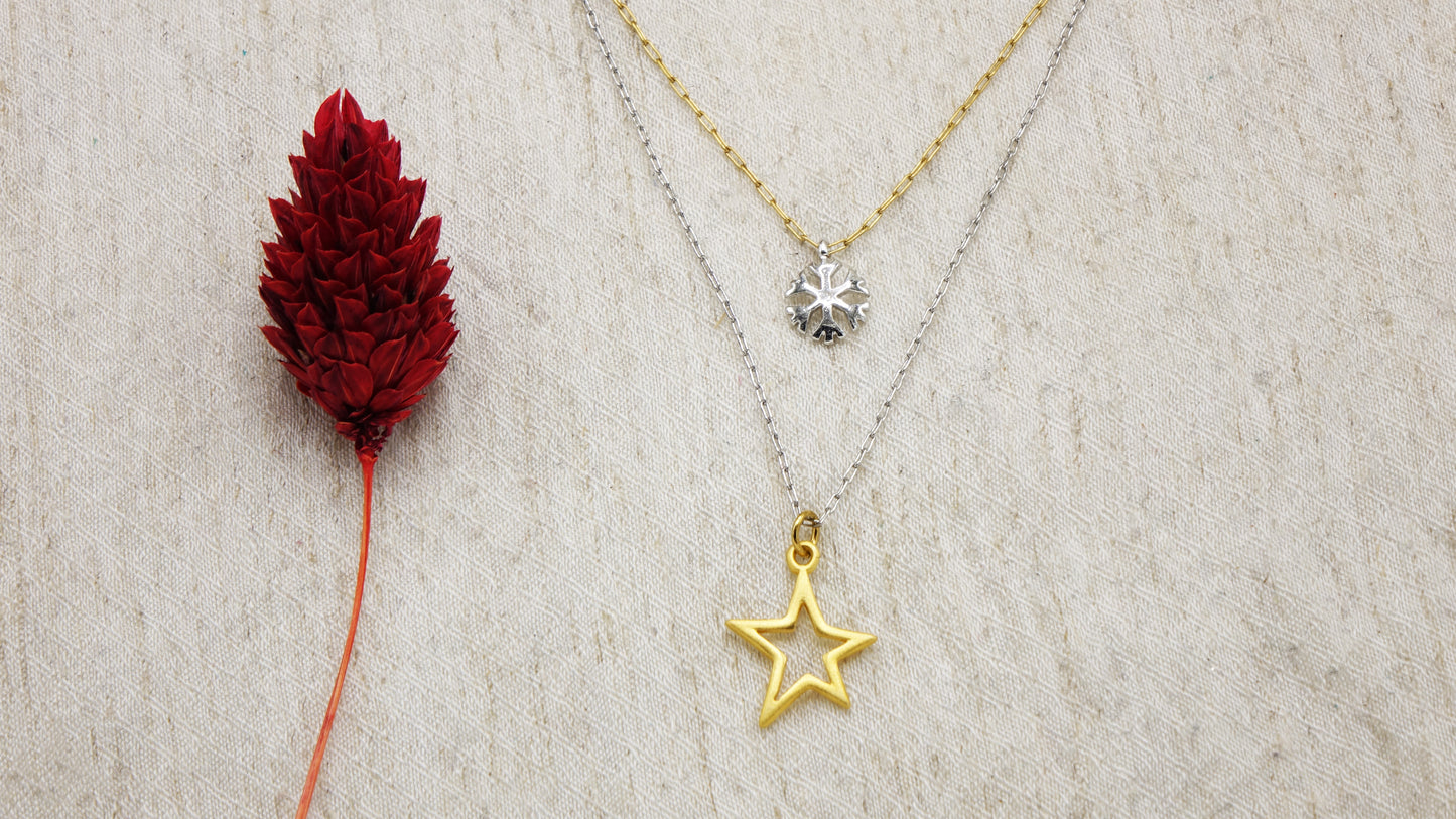 Star and Snowflake Layered Necklace