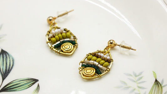 Boho Handwired Koru Earring