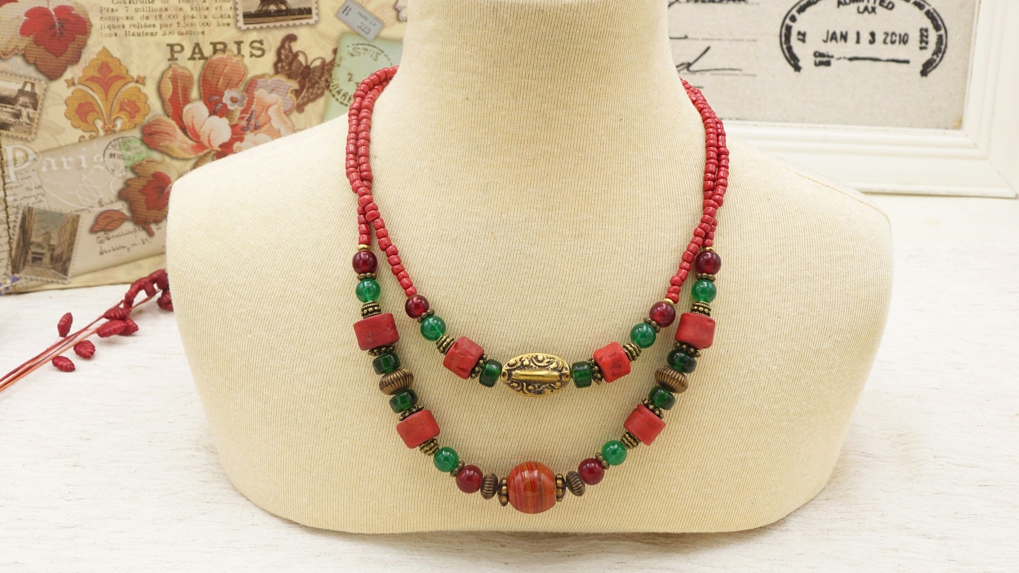 Beaded Christmas Necklace Verna Artisan Works